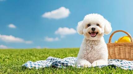 Happy Dog Enjoying a Sunny Day Picnic