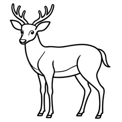 Abstract Deer Outline Vector Art