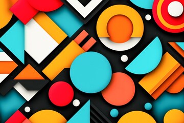 Vibrant abstract shapes in bright colors create a dynamic background, Ideal for modern design projects, marketing materials, or artistic displays