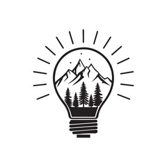 wander light silhouette vector clip art logo