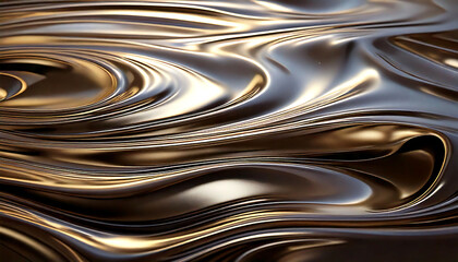Obraz premium Luxurious, abstract image of swirling, metallic bronze and dark brown textures. Perfect for backgrounds, website headers, or design projects needing a sleek, elegant feel. Evokes richness,