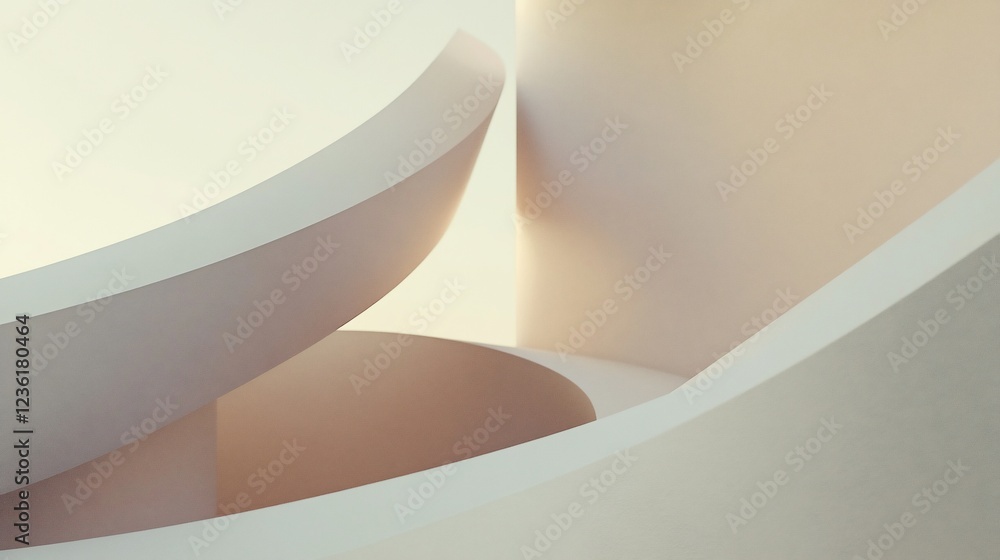 Poster abstract architectural curves create an illusion of depth and smooth flowing movement