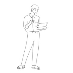 person with a tablet