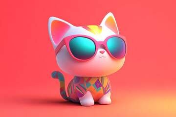 Cute cat 3d