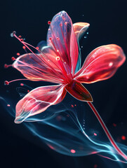 Glowing Purple Fractal Flower in a Vibrant Fantasy Space Background