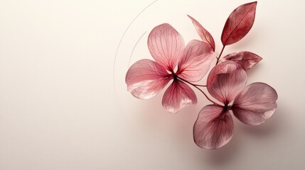 Delicate translucent pink flowers on soft background showcasing elegance and beauty in nature and design