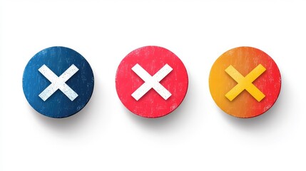 Obraz premium Cross mark icon, flat round button. Vector EPS10, on white background