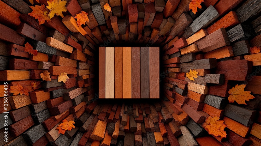 Poster autumnal color palette: a mesmerizing abstract composition showcasing a rich array of earthy autumna