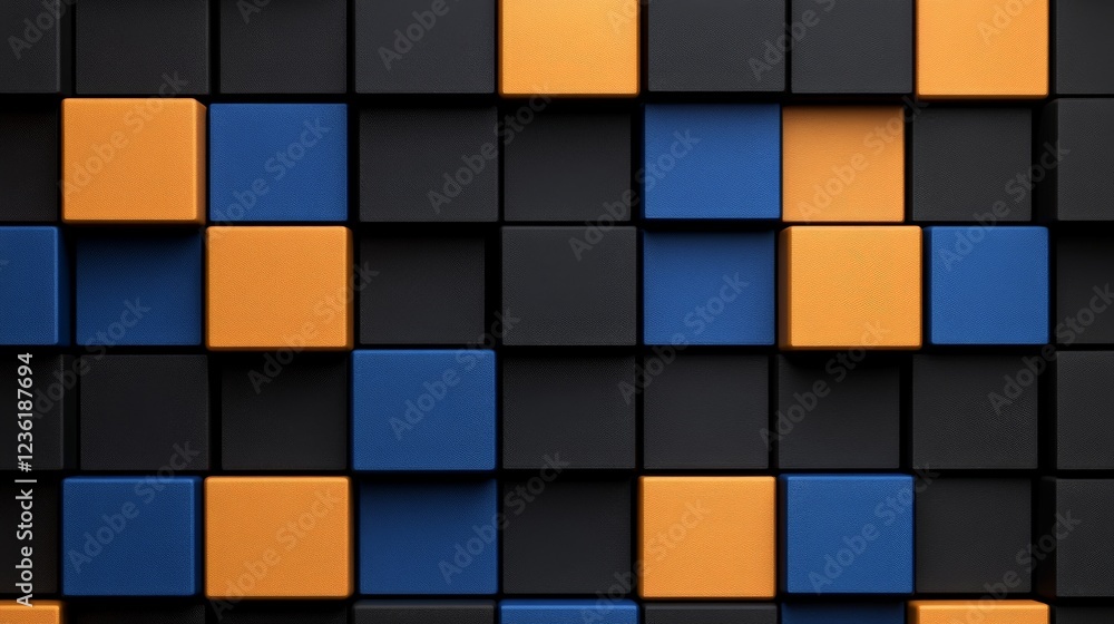 Aufkleber abstract geometric pattern: an abstract geometric pattern featuring a vibrant color palette of black