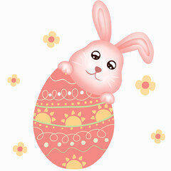 easter bunny with easter eggs