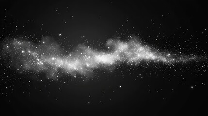 Glowing light effect with many glitter particles isolated on transparent background. Vector starry cloud with dust. , on white background