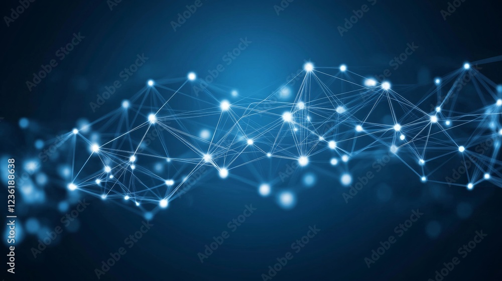 Poster abstract network connections. digital data visualization with nodes and lines. technology background