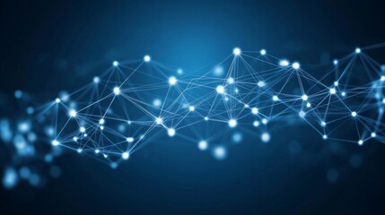 Abstract Network Connections. Digital Data Visualization With Nodes And Lines. Technology Background