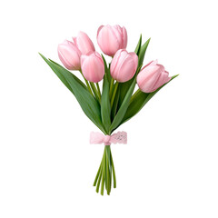 Fototapeta premium Beautiful light pink tulips arranged elegantly for a special occasion or decoration