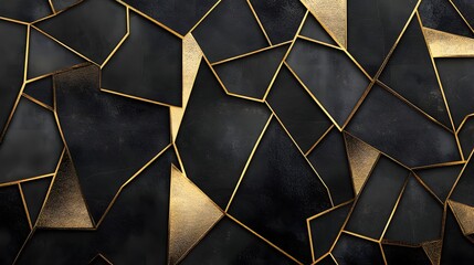 Abstract Black Gold Geometric Pattern Design