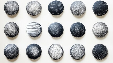 Hand drawn circle line sketch set. Vector circular scribble doodle round circles for message note mark design element. Pencil or pen graffiti bubble or ball draft illustration., on white background