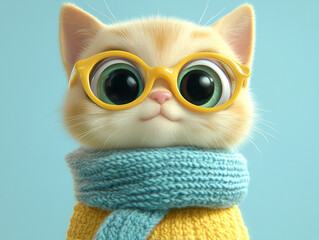 Obraz premium Cute cat 3d