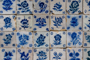 Azulejo white-blue tiles, Madeira, Portual