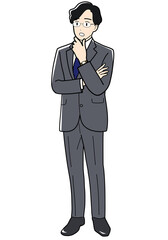 検討するビジネスマン