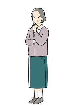 考えるシニア女性