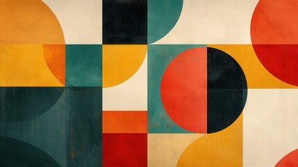 Colorful Abstract Pattern with Geometric Shapes and Textures