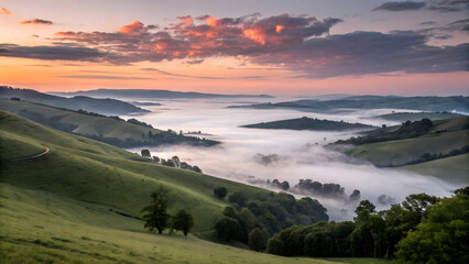 Majestic mountain landscapes bathed in the golden hues of sunrise and sunset, offering panoramic views of nature's beauty
