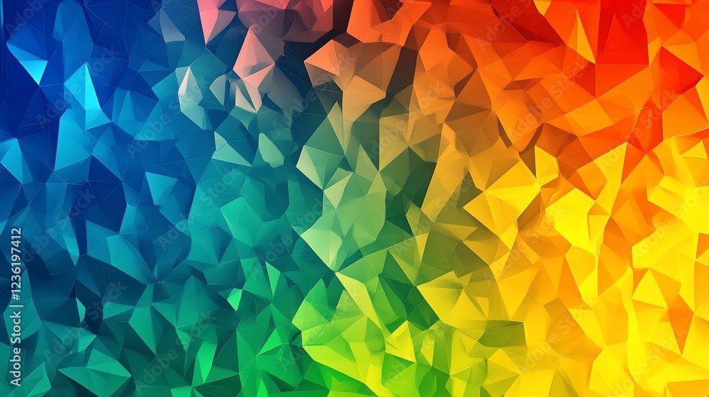 Poster abstract geometric background with vibrant gradient colors and polygonal shapes