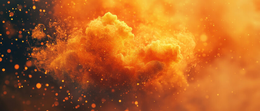 Glowing golden clouds with atmospheric light and soft haze