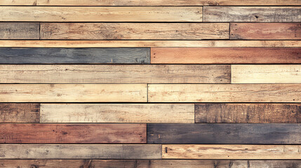 Naklejka premium textured wooden wall made of various colored planks
