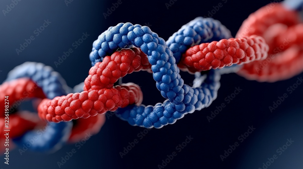 Poster intertwined links: a close-up shot reveals a chain of interconnected links, with alternating red and