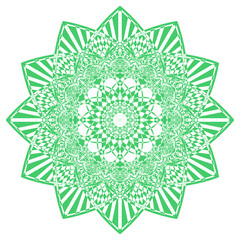 A green and white flower with a white center