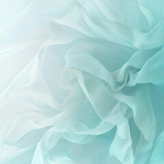Obraz premium Soft flowing white and mint green fabric with delicate folds