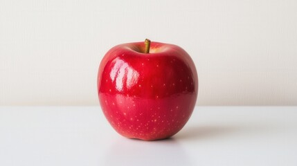 Fresh Red Apple on White Background with Bright Natural Lighting