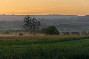 sunrise in a rural valley