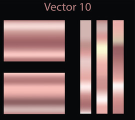Set of vector banners. Set of rose foil texture background. Rose golden foil texture background set. Realistic rose, gradient mesh, design for frames, banners and labels. 
