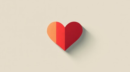 Red heart design icon flat. Vector illustration , on white background