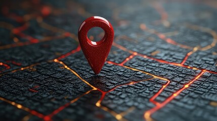 Red location Pin pointer on map animated cartoon on black screen background with alpha. Information, point of interest, active rest red map icons. Looped frame, on white background