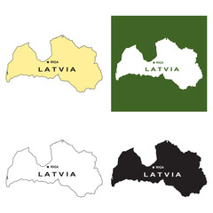 Latvia map icon design