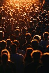 Obraz premium Crowd Gathering at Bright Light