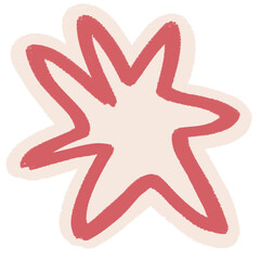 Red Star Doodle – Hand-Drawn Abstract Shape