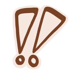 Hand-drawn illustration of double exclamation marks in a bold doodle style