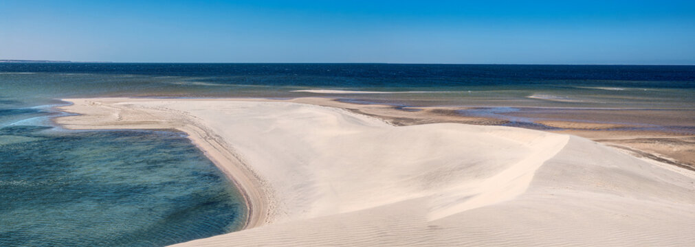 famous white dune in dakhla in the desert in the south of moroccod image