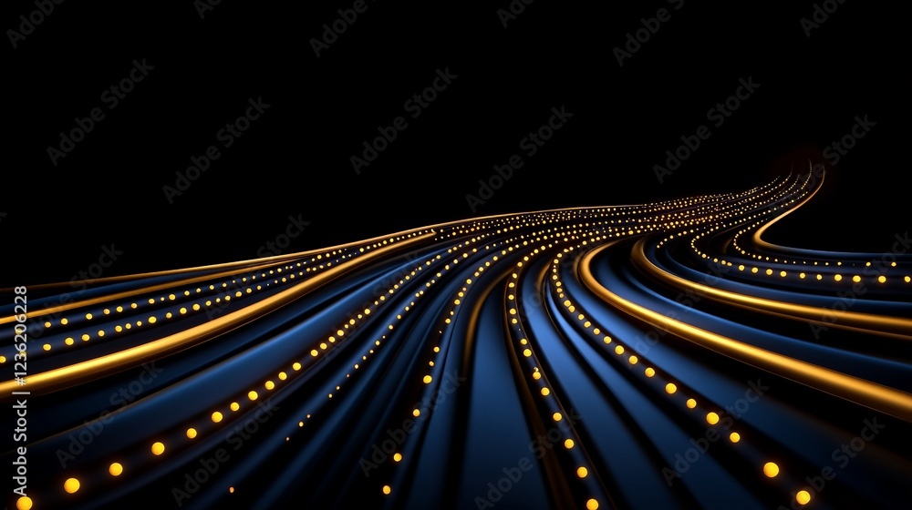 Poster abstract data stream: a mesmerizing digital art piece depicting a flowing stream of data, represente
