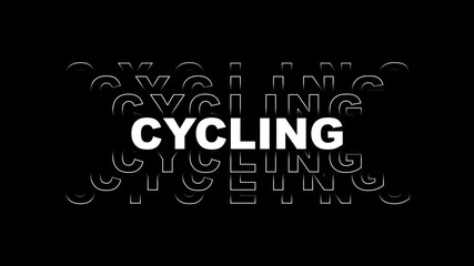 Cycling sports name text animation 4K video.