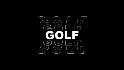 Golf sports name text animation 4K video.