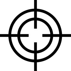 Obraz premium Target and aim icon , bullseye vector, crosshair precision, accuracy, and focus icon for aiming, archery, shooting, or navigation style modern graphic elements, isolated on transparent background,