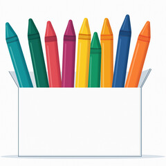 box of colorful crayons with vibrant hues, perfect for creative projects and artistic expression. Ideal for children and art enthusiasts alike
