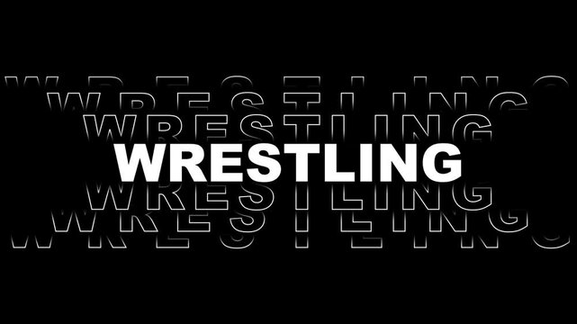 Wrestling sports text animation 4K video.