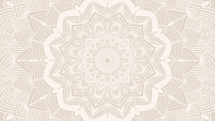 Round mandala on colorfull gradient background. Translucent mesh pattern in the form of a mandala. Mandala with floral patterns. Pastel Yoga template. Gradient background with round mandala.
