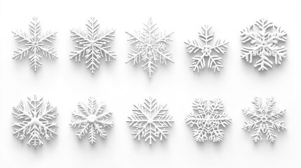 Vector heavy snowfall, snowflakes in different shapes and forms. Snow flakes, snow background. Falling Christmas. Stock royalty free vector illustration. PNG, on white background